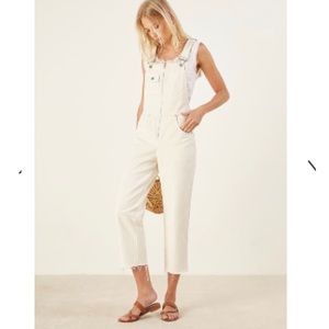 White Reformation Benji Overall Raw Hem Like New size 6